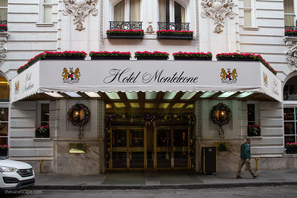 entrance to the hotel monteleone in new orleans