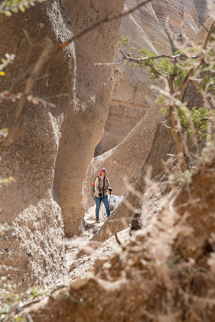 Agnes Stabinska, the author, in Kasha-Katuwe Tent Rocks National Monument