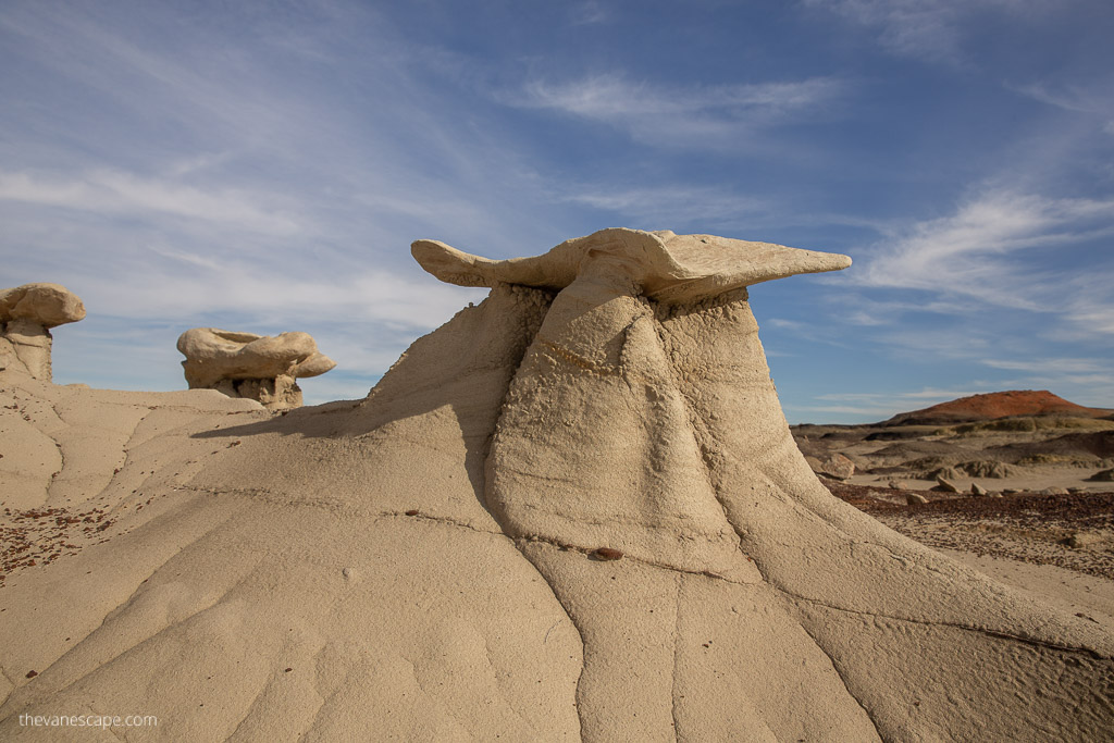 Hiking The Bisti/De-Na-Zin Wilderness - stone wings.
