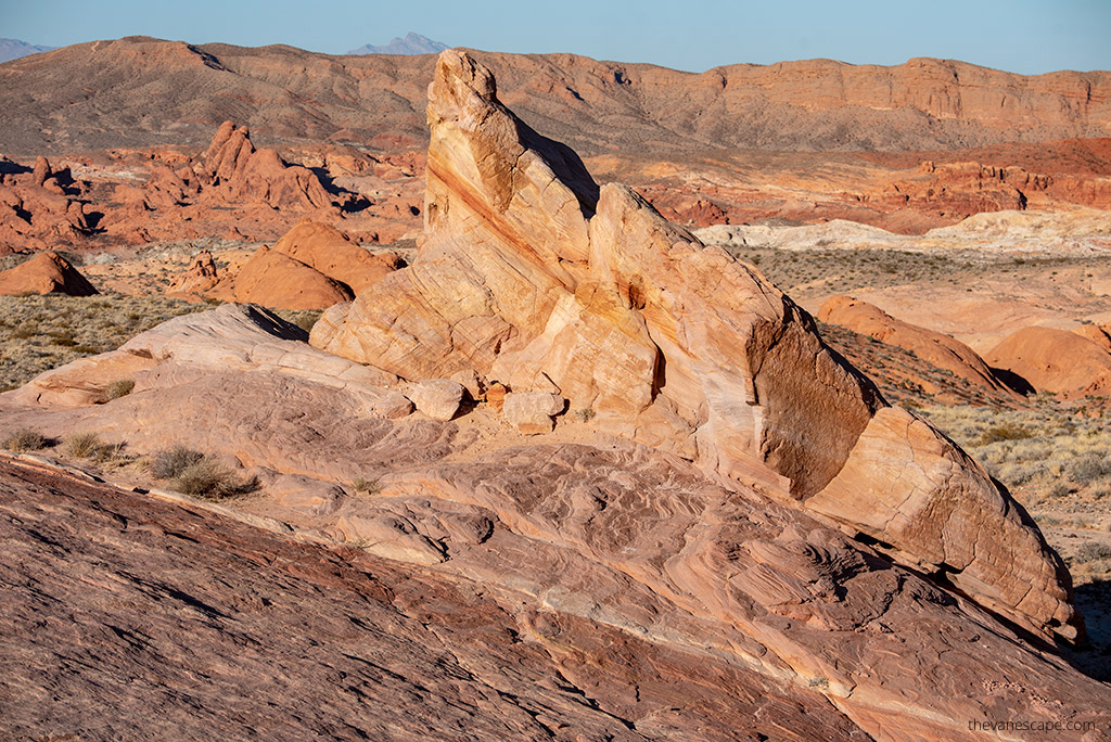 Valley of Fire State Park with orange rocks formations.