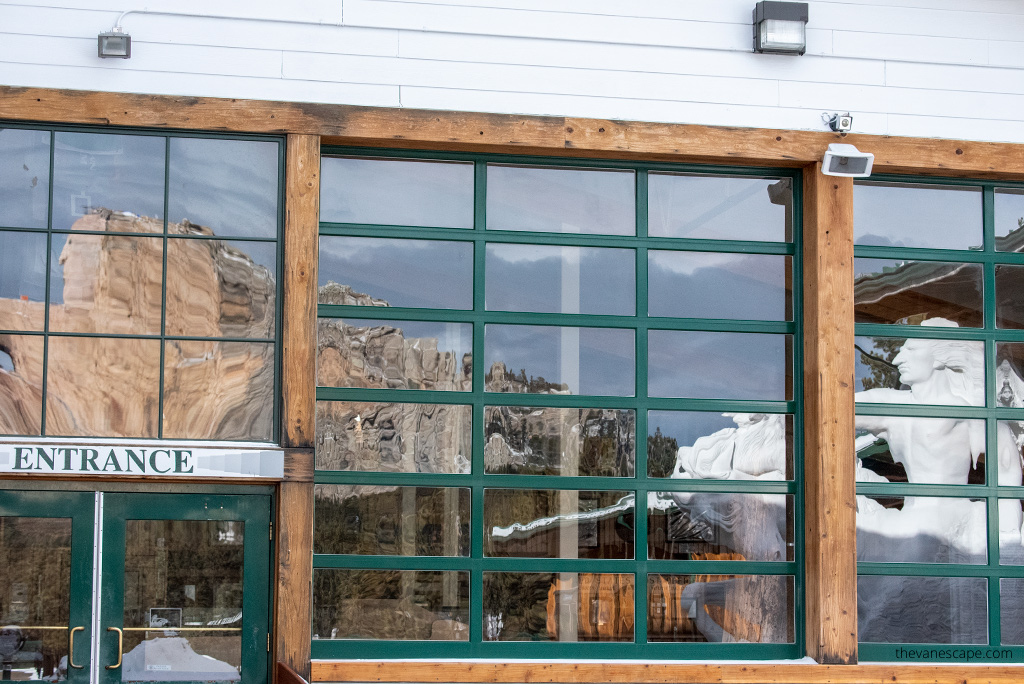 Entrance to museum of Crazy Horse Memorial.