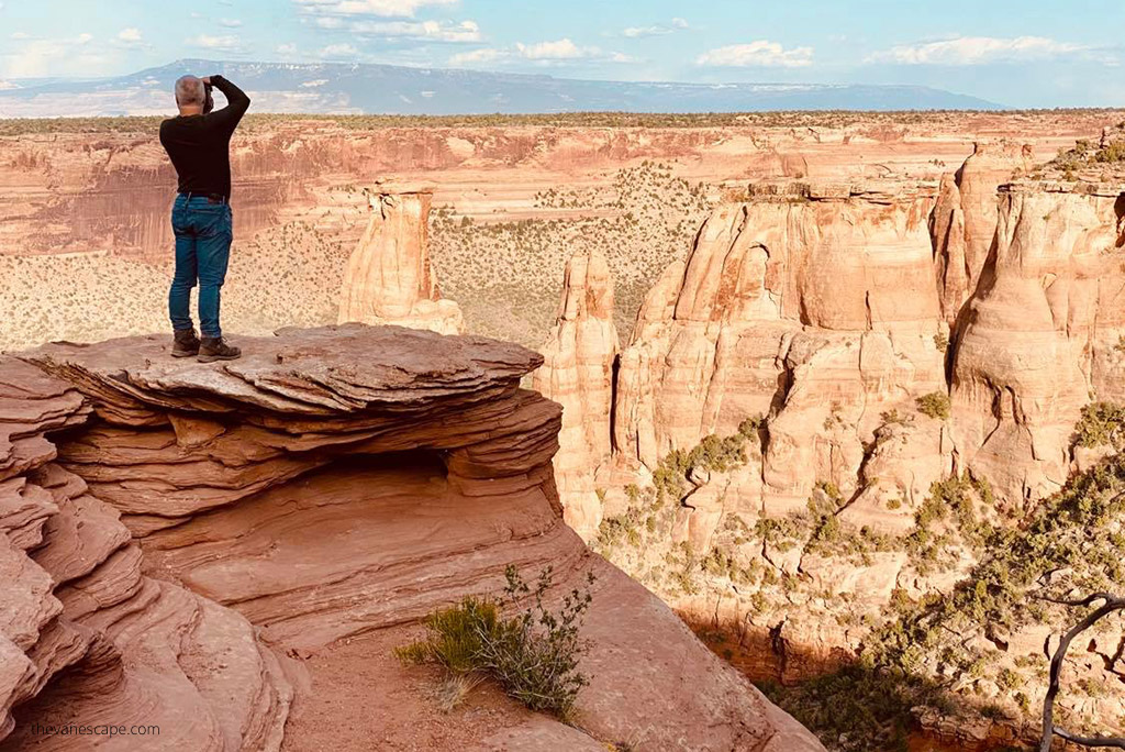 Chris Labanowski taking pictures in Colorado national monument.