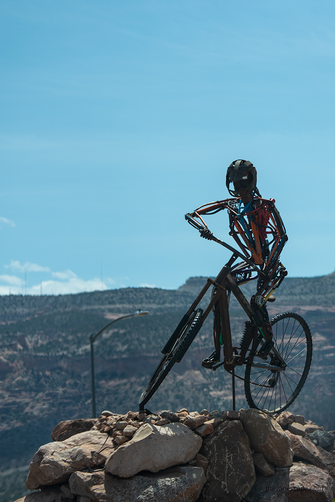 Cycling statue in Fruita,