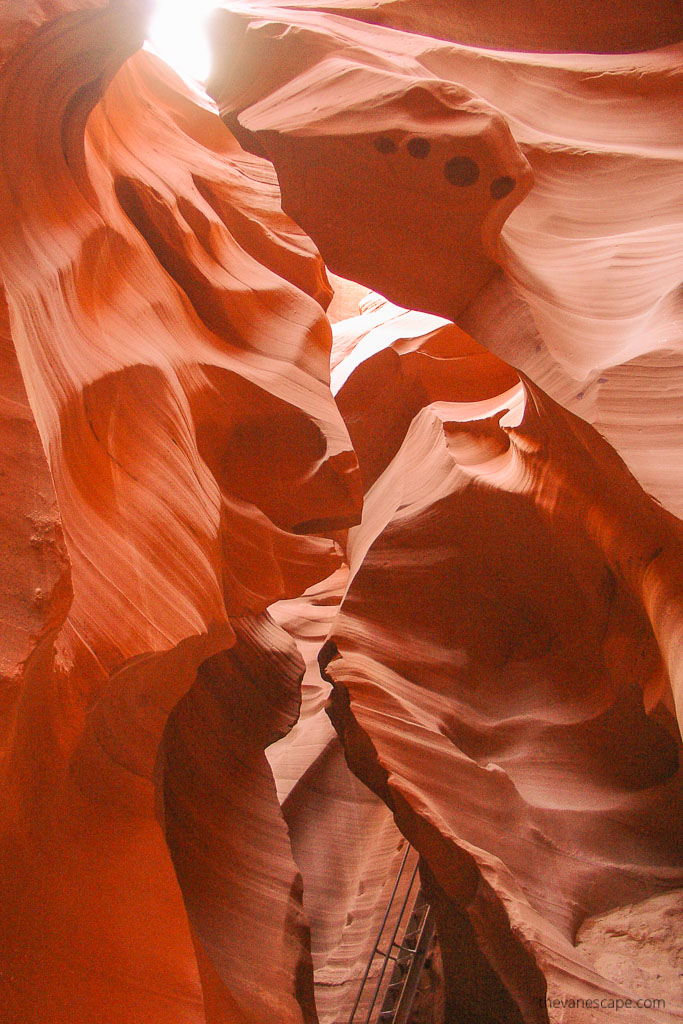 Orange walls in Lower Antelope Canyon .