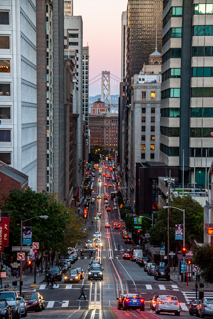 San Francisco uphill and downhill.