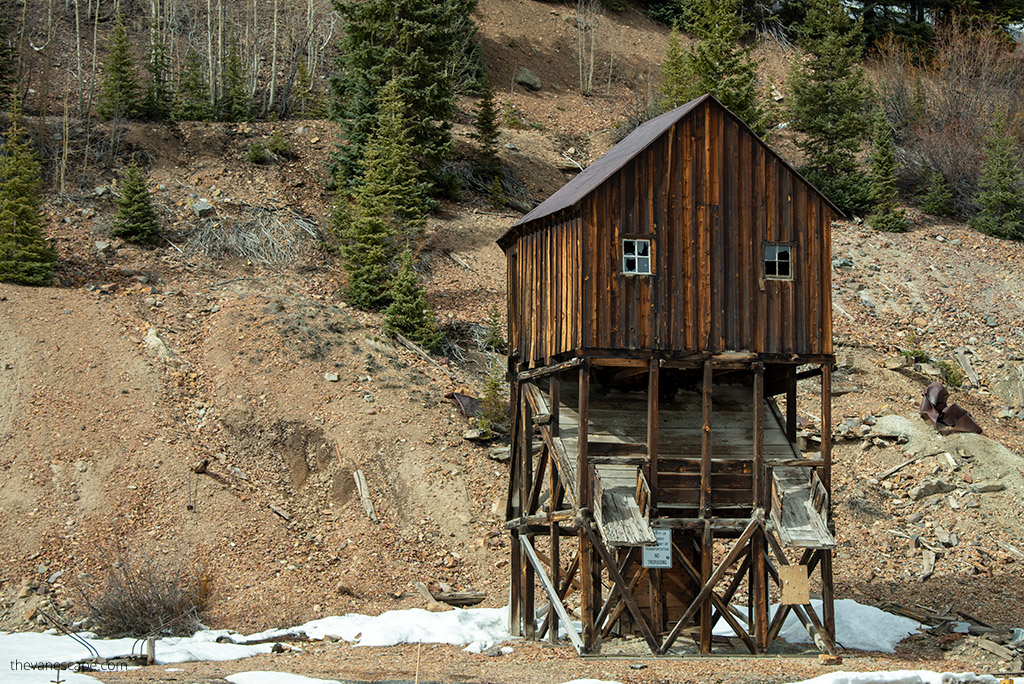 Old mining buildlings on the Million Dollar Highway. 