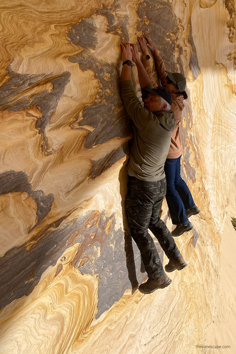 Agnes and Chris in Great Chamber Kanab. 