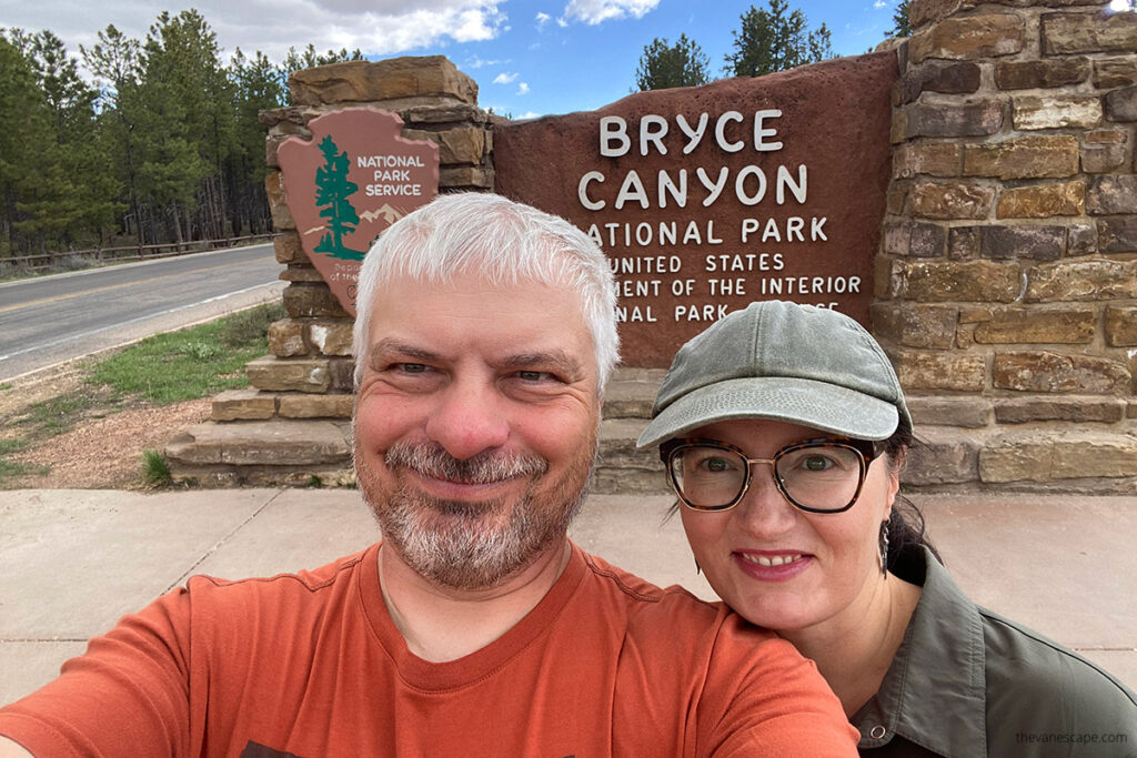 Agnes Stabinska, the author, and her partner Chri in Bryce Canyon National Park.