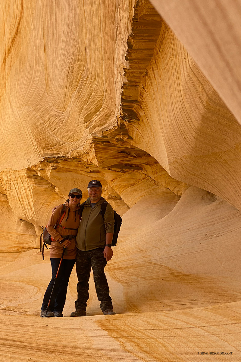 Agnes Stabinska, the author, with her partner Chris in Cutler Cove. 