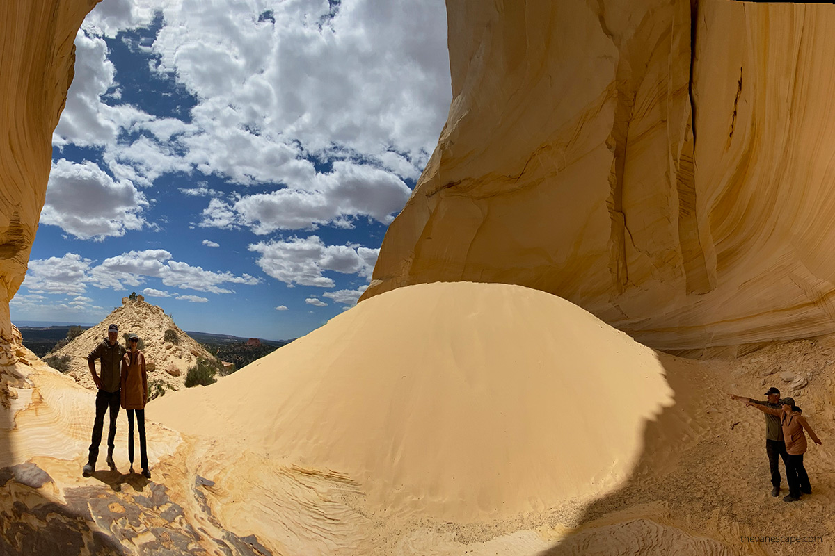 Agnes and Chris in Great Chamber Kanab. 