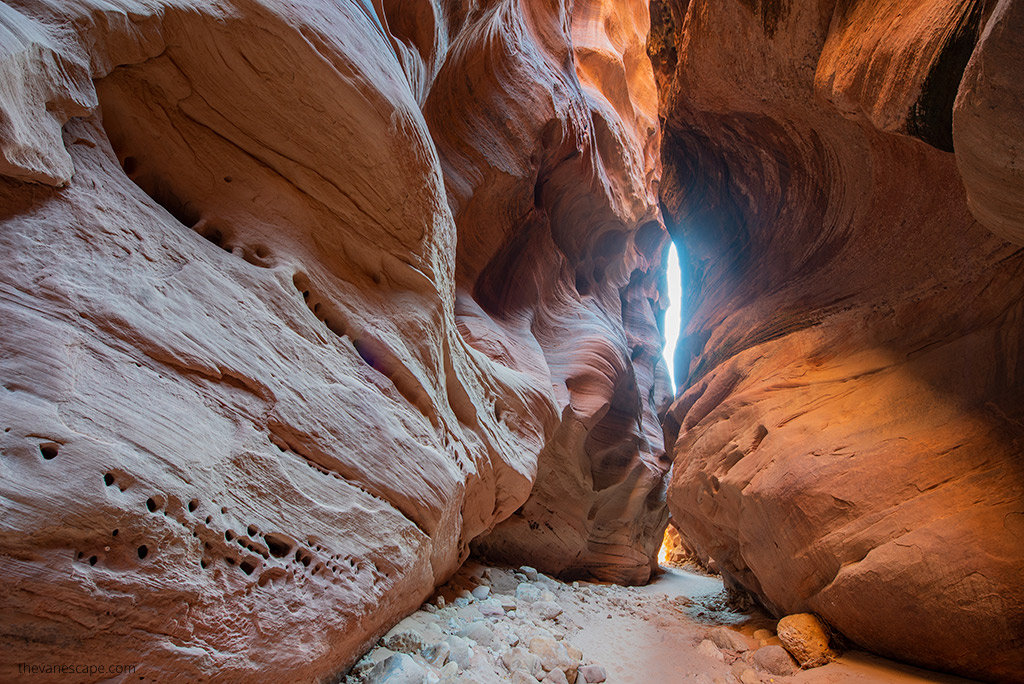 Buckskin Gulch yellow rock formations near Kanab - one of the best hikes in Kanab area.