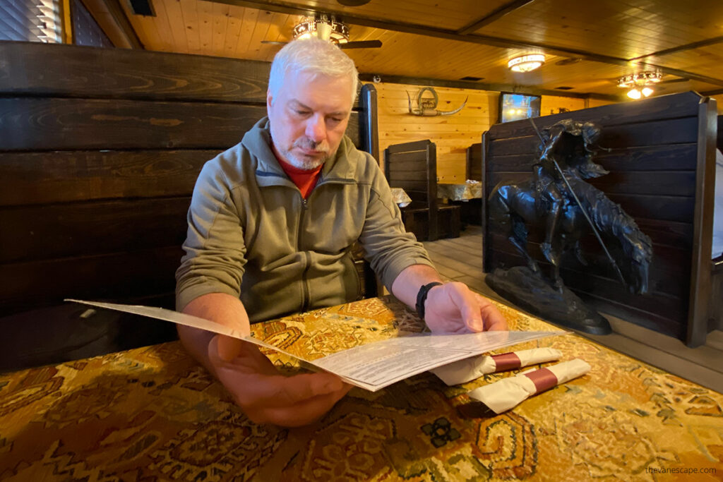 Chris in Houston's Trail's End Restaurant in Kanab.