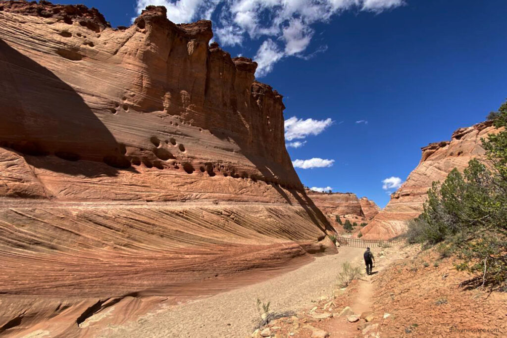 Chris hiking Zebra Slot Canyon in Utah.