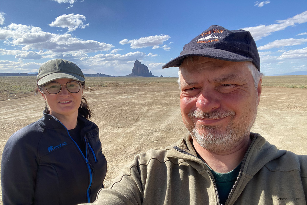 Agnes Stabinska, the author with her partner Chris in Shiprock.