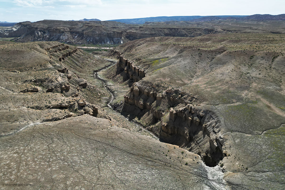 Deep eroded by water canyon along the Cottonwood Road in utah.