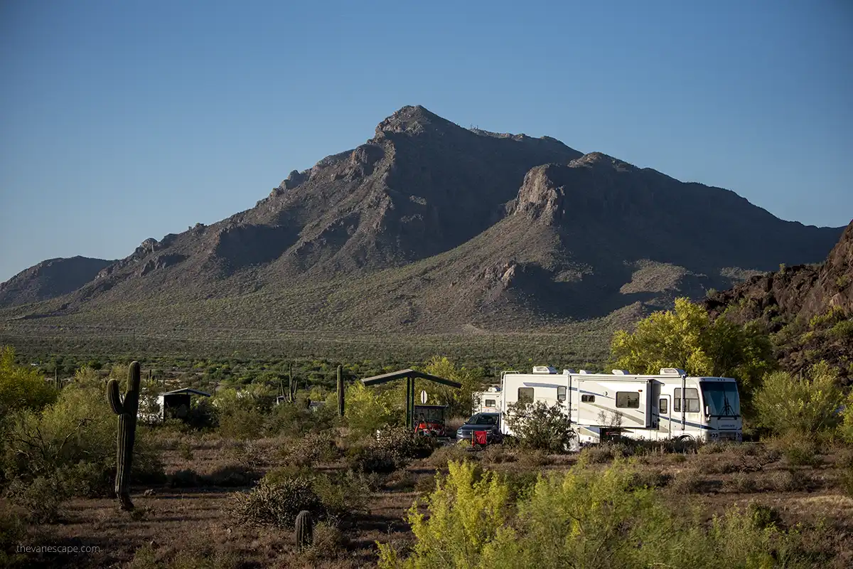 RV campground at Picacho Peak State Park.