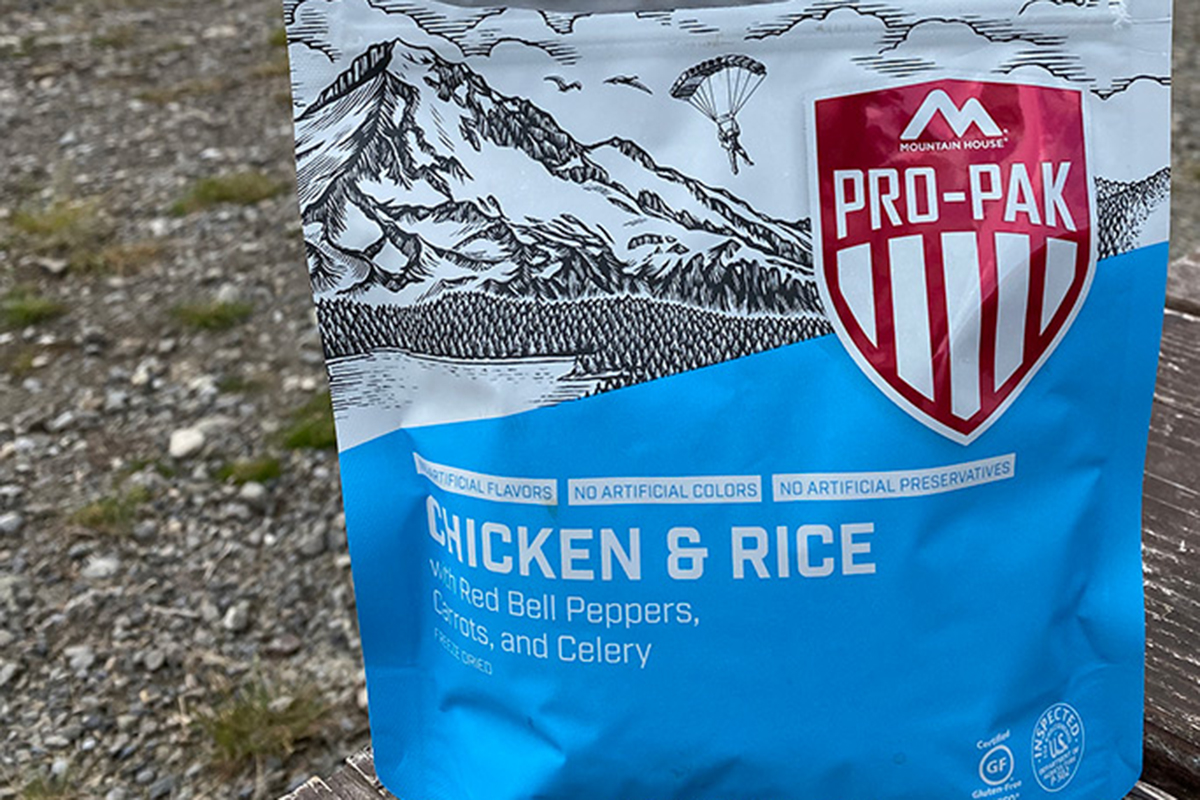 Freeze-dried backpacking meals.